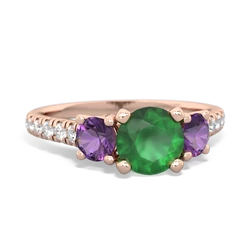 Emerald Pave Trellis 14K Rose Gold ring R5500