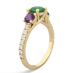 Emerald Pave Trellis 14K Yellow Gold ring R5500