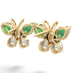 Emerald Butterfly 14K Yellow Gold earrings E2215