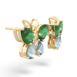 Emerald Butterfly 14K Yellow Gold earrings E2215