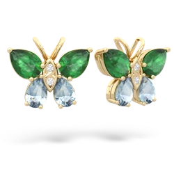 Emerald Butterfly 14K Yellow Gold earrings E2215