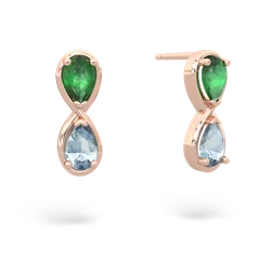 Emerald Infinity 14K Rose Gold earrings E5050