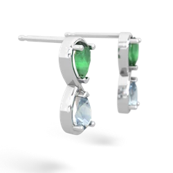 Emerald Infinity 14K White Gold earrings E5050