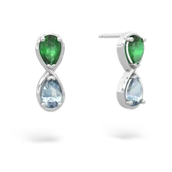 Emerald Infinity 14K White Gold earrings E5050