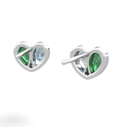 Emerald 'Our Heart' 14K White Gold earrings E5072