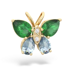 Emerald Butterfly 14K Yellow Gold pendant P2215