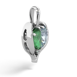 Emerald Two Become One 14K White Gold pendant P5330