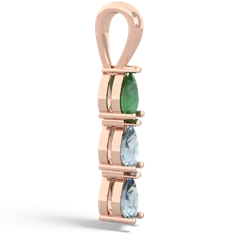 Emerald Dew Drops 14K Rose Gold pendant P2251