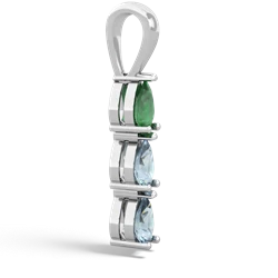 Emerald Dew Drops 14K White Gold pendant P2251