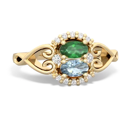 Emerald Love Nest 14K Yellow Gold ring R5860