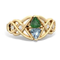 Emerald Keepsake Celtic Knot 14K Yellow Gold ring R5300