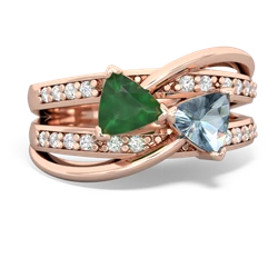 Emerald Bowtie 14K Rose Gold ring R2360