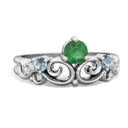 Emerald Crown Keepsake 14K White Gold ring R5740