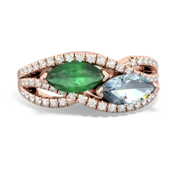 Emerald Diamond Rivers 14K Rose Gold ring R3070