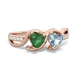 Emerald Side By Side 14K Rose Gold ring R3090