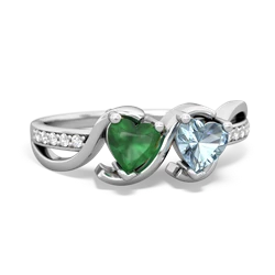 Emerald Side By Side 14K White Gold ring R3090