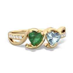 Emerald Side By Side 14K Yellow Gold ring R3090