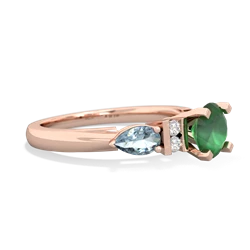 Emerald 6Mm Round Eternal Embrace Engagement 14K Rose Gold ring R2005