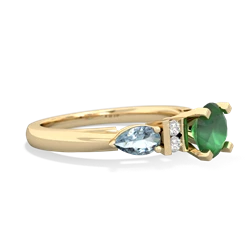 Emerald 6Mm Round Eternal Embrace Engagement 14K Yellow Gold ring R2005