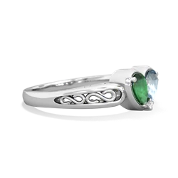 Emerald Filligree 'One Heart' 14K White Gold ring R5070