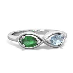 Emerald Infinity 14K White Gold ring R5050