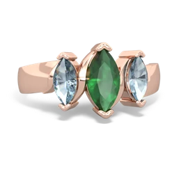 Emerald Three Peeks 14K Rose Gold ring R2433