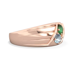 Emerald Men's Streamline 14K Rose Gold ring R0460