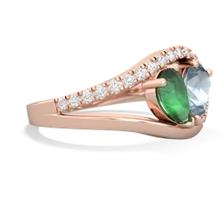 Emerald Nestled Heart Keepsake 14K Rose Gold ring R5650