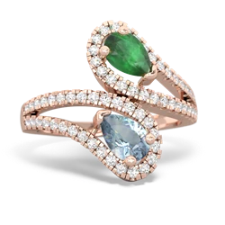 Emerald Diamond Dazzler 14K Rose Gold ring R3000