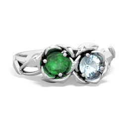 Emerald Rose Garden 14K White Gold ring R5510