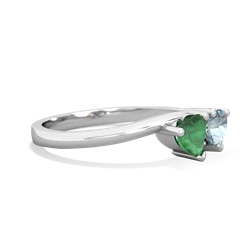 Emerald Sweethearts 14K White Gold ring R5260