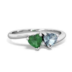 Emerald Sweethearts 14K White Gold ring R5260