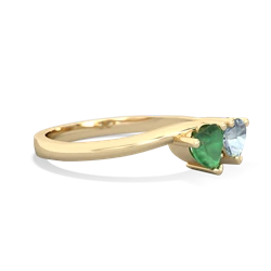 Emerald Sweethearts 14K Yellow Gold ring R5260