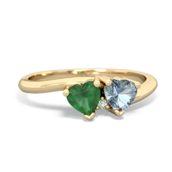 Emerald Sweethearts 14K Yellow Gold ring R5260