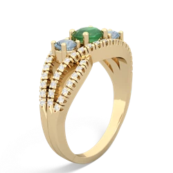 Emerald Three Stone Aurora 14K Yellow Gold ring R3080