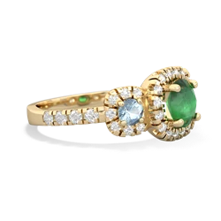 Emerald Regal Halo 14K Yellow Gold ring R5350