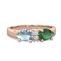 Emerald Pear Bowtie 14K Rose Gold ring R0865