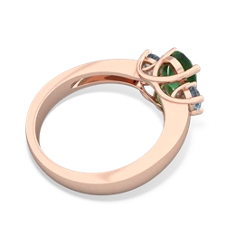 Emerald Three Stone Oval Trellis 14K Rose Gold ring R4024