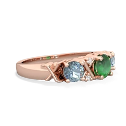 Emerald Hugs And Kisses 14K Rose Gold ring R5016