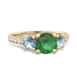 Emerald Pave Trellis 14K Yellow Gold ring R5500