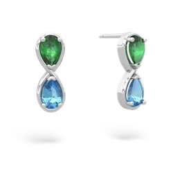 Emerald Infinity 14K White Gold earrings E5050