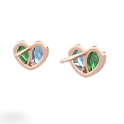 Emerald 'Our Heart' 14K Rose Gold earrings E5072