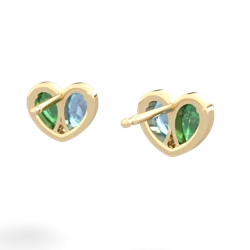 Emerald 'Our Heart' 14K Yellow Gold earrings E5072