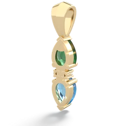 Emerald Bowtie Drop 14K Yellow Gold pendant P0865