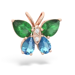 Emerald Butterfly 14K Rose Gold pendant P2215