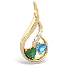 Emerald Keepsake Curves 14K Yellow Gold pendant P5450