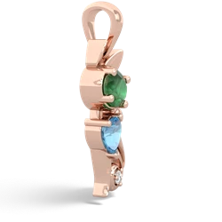 Emerald Kitten 14K Rose Gold pendant P5780