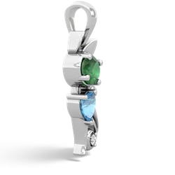 Emerald Kitten 14K White Gold pendant P5780