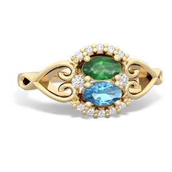 Emerald Love Nest 14K Yellow Gold ring R5860