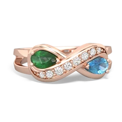 Emerald Diamond Infinity 14K Rose Gold ring R5390